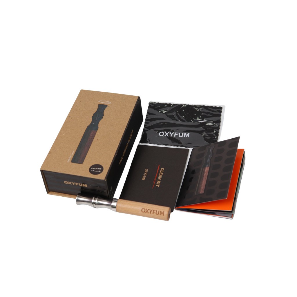 OXYFUM 芳香戒烟设备-不锈钢嘴枫木桶-吸入器